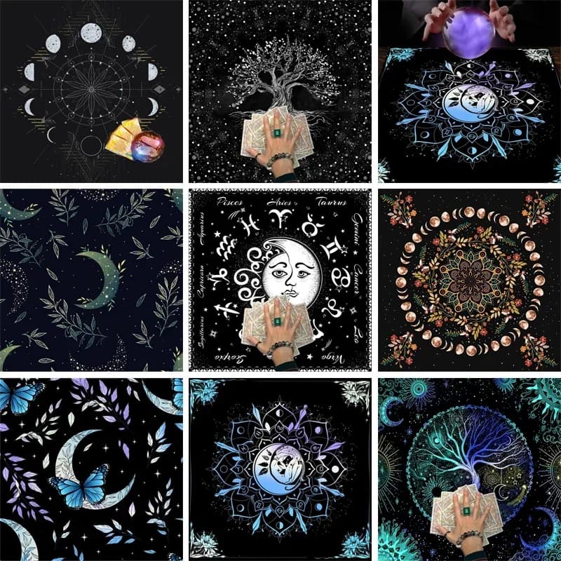 Tarocchi carta tovaglia altari panno alberi della vita tovaglia astrologia divinazioni tappetino antiscivolo arazzo decorazioni per la casa