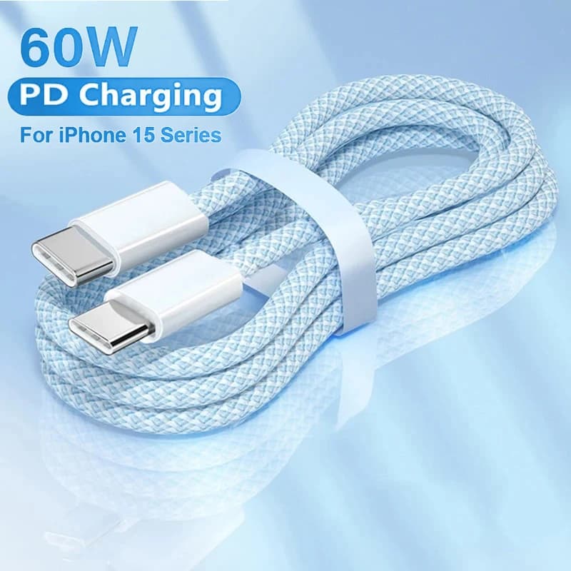 USB C cable to Type C Colorful PD 60W for Quick Charging and Data Transfer