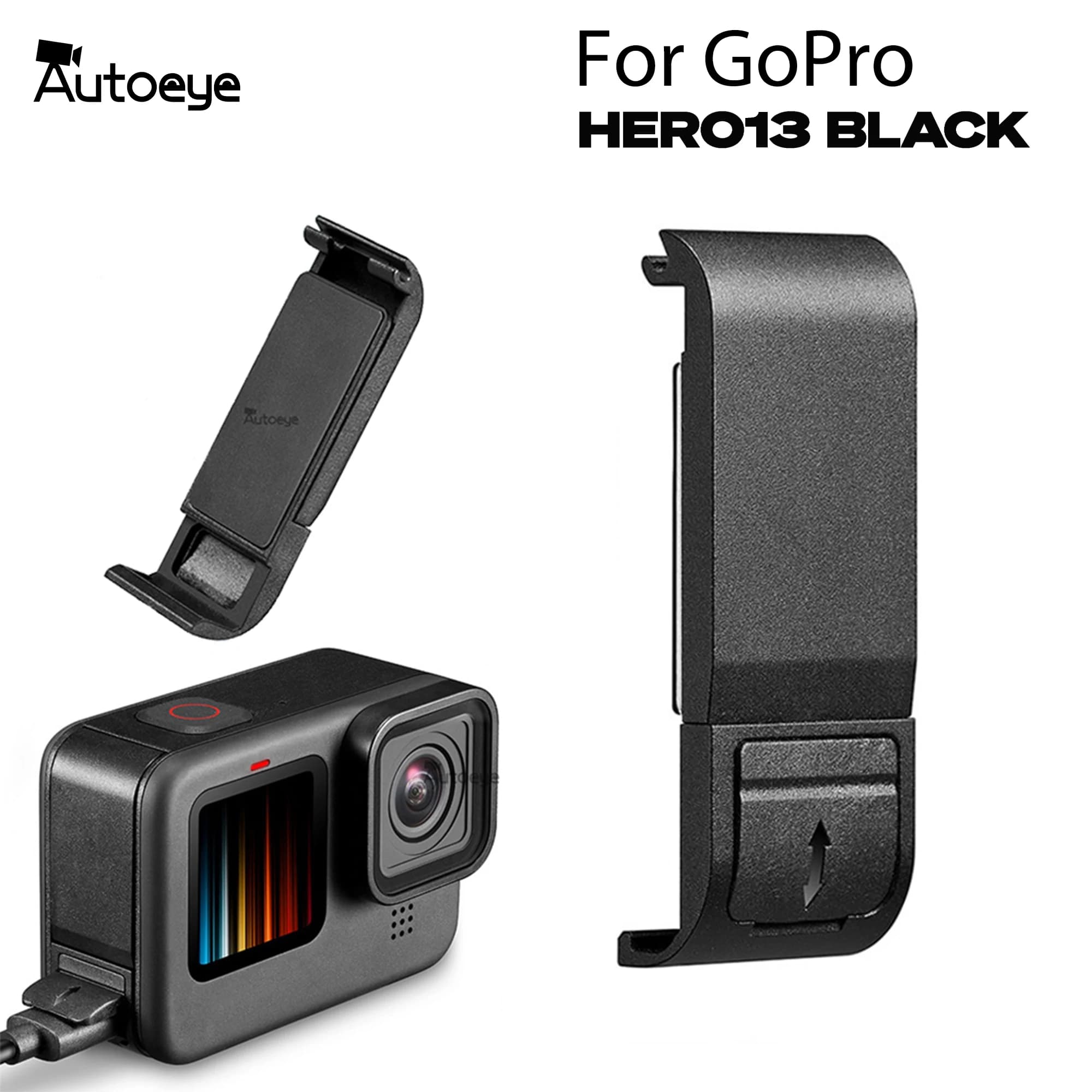 Per GoPro Hero 13 12 Nero Flip Coperchio laterale batteria Coperchio porta batteria rimovibile Custodia di ricarica di ricambio Porta Go Pro Accessorie