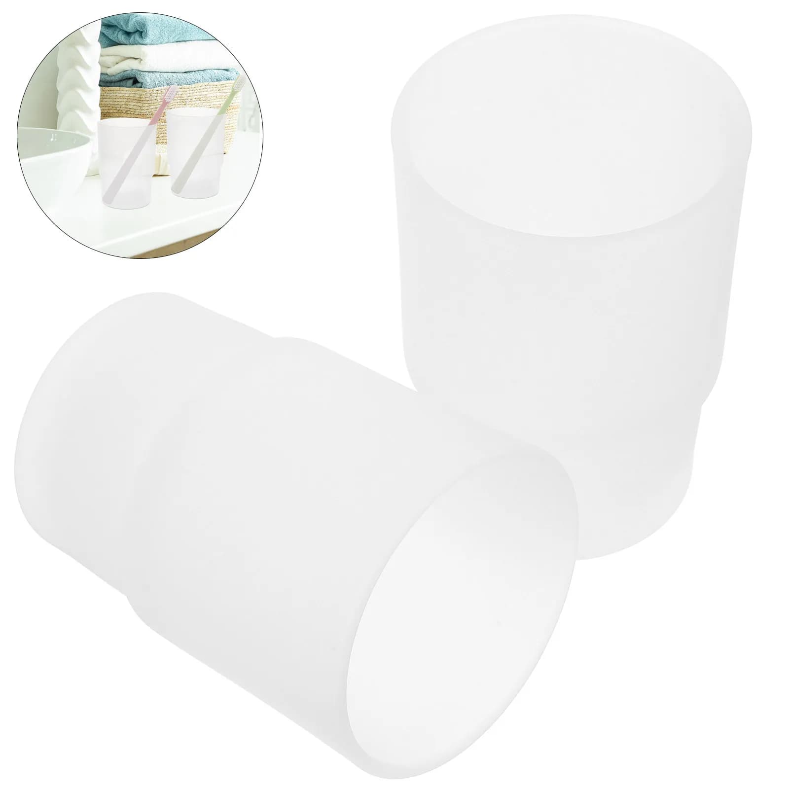 2 Pcs Cup Toothpaste Holder for Bathroom Cups Reusable Glass Toothbrush Storage