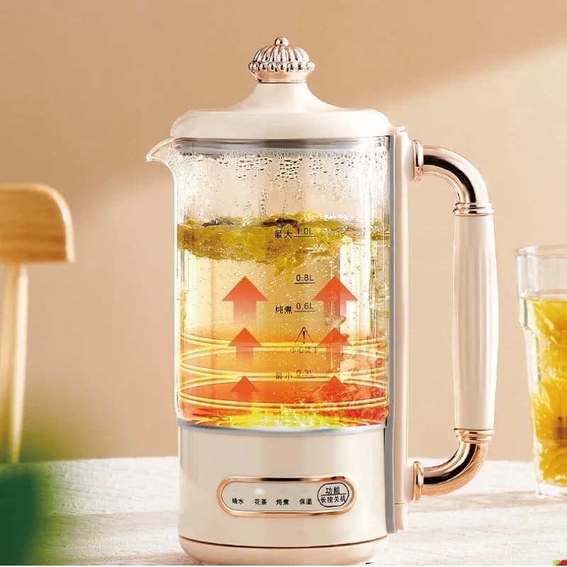 Pentola Multifunzione per la Salute 1L, Bollitore Automatico Termostatico, Mantenimento Calore, Slow Cooker per Nido d'Uccello, Pentola per Stufati, Scaldalatte