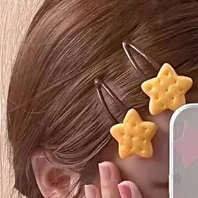 1/4 pezzi per ragazze carino biscotto forcina semplice forma di biscotto lato superiore fermaglio per capelli copricapo ornamento per capelli accessori per capelli