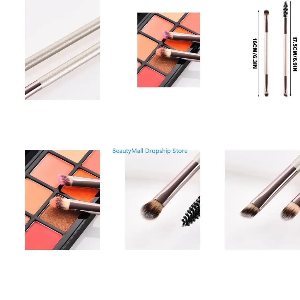 40JD Eyeshadow Brush Angled Eyebrow Brush Eyelash Comb Eyelash Brush Makeup Brush Double Head Eyebrow Brush