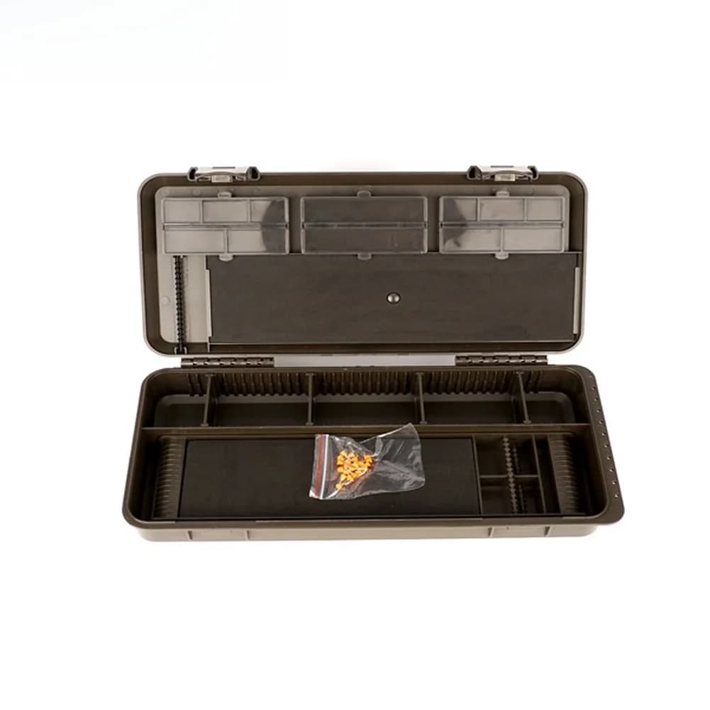 Scatola porta lenze in plastica ABS nera per attrezzatura da pesca, porta lenze per carpe, custodia per rig rigidi Chod, accessori per la pesca all'aperto