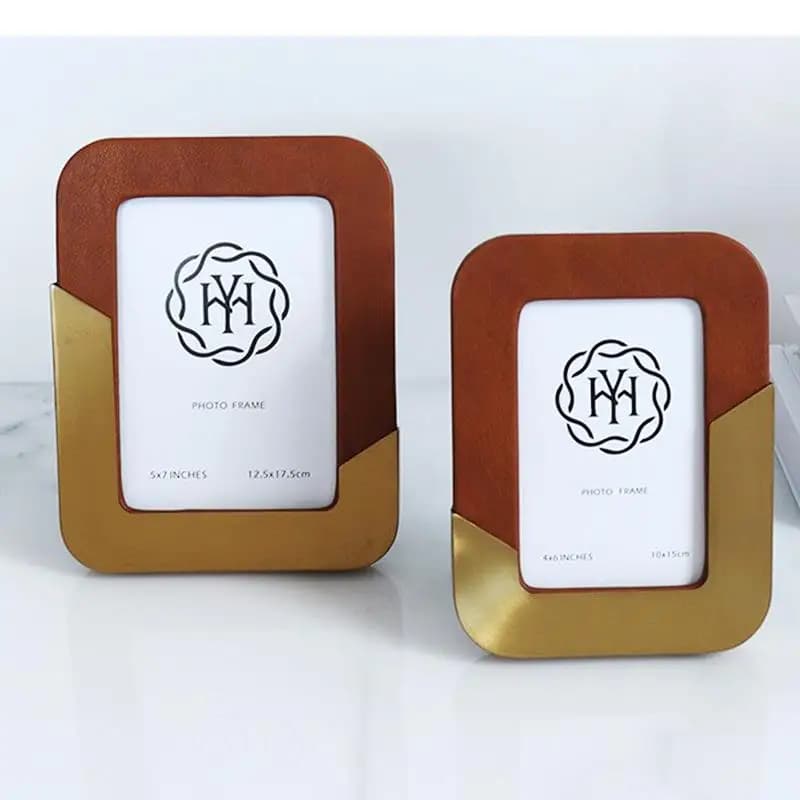 6/7/10 Inch Modern Design Home Photo Frames Minimalist Leather Pictures Frame Bedroom Bedside Wedding Anniversary
