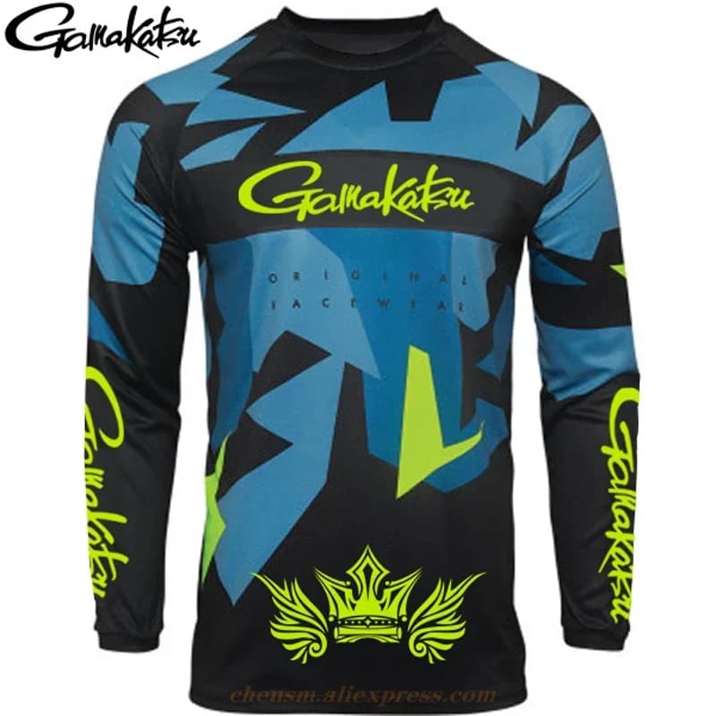 Maglia da pesca estiva Gamakatsu Traspirante Pesca ad asciugatura rapida Abbigliamento anti-UV a maniche lunghe Camicia da pesca Abbigliamento da pesca primaverile