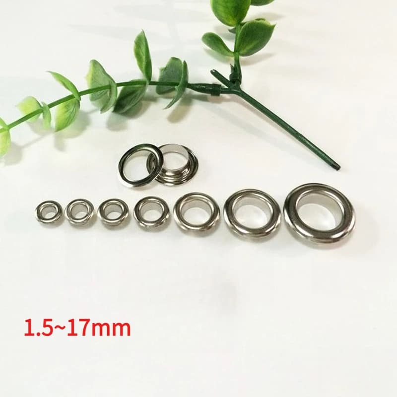 Silver Eyelets Grommets Rings Kit For Clothes Shoe Repair Scrapbooking Bag Leather Crafts Sewing Accessory Hollow Rivet