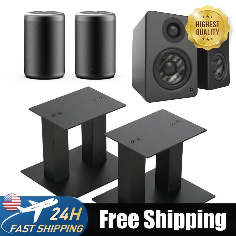 1 pair of table loudspeakers up to 25 pounds, shelf speaker holders, table monitor supports for shelf speakers.