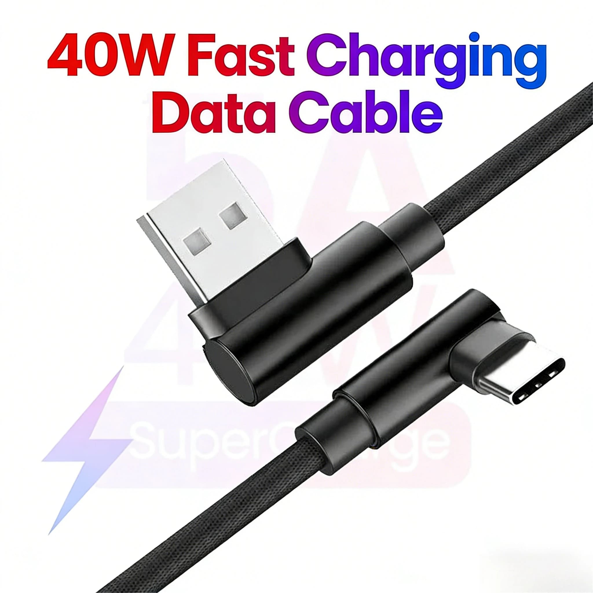 Cavo Dati USB Type-C Angolato a 90 Gradi 40W 5A per Ricarica Rapida, Cavo Universale per Sincronizzazione Dati e Ricarica Veloce per Telefoni Cellulari