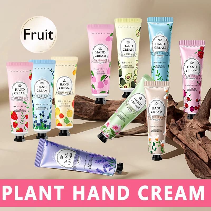 Crema per le mani alla frutta vegetale 30g Lozione idratante per le mani profumata naturale per mani secche e screpolate, Crema per la cura delle mani liscia per riparazioni profonde