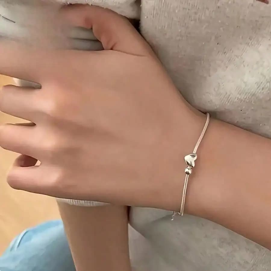 Advanced Metal Heart Pendant Bracelet Female Niche Design Personalized Simplicity Temperament Versatile Fashion Accessories