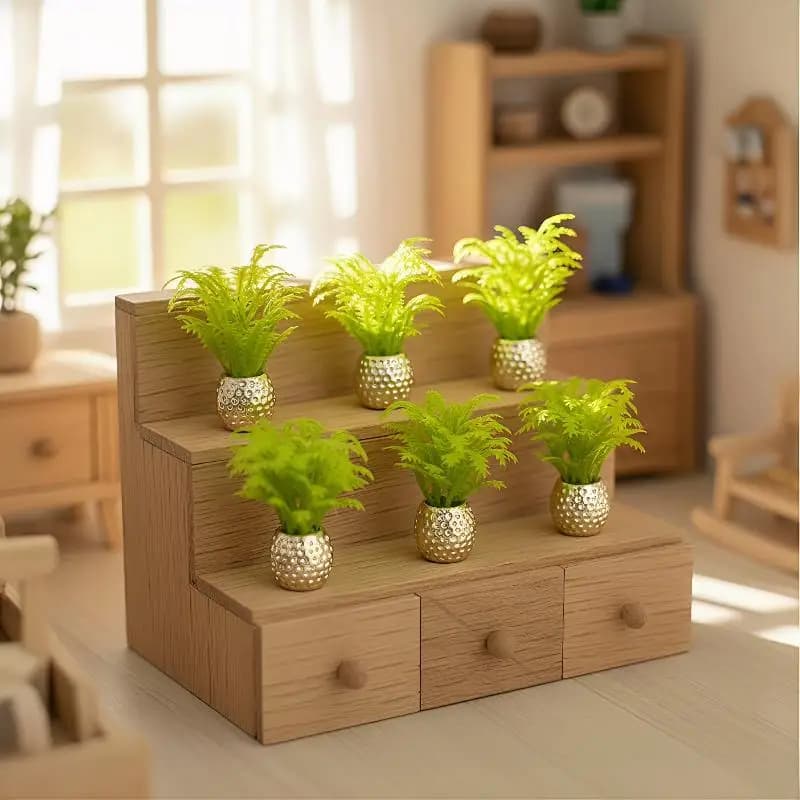 5Pcs Simulation Miniature Garden Scene Decor 1:12 Dollhouse Mini Potted Plants Green Plants Model Courtyard Accessories