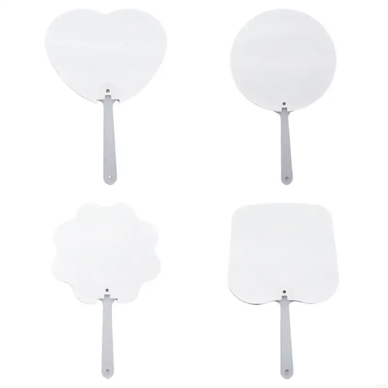 92MF 10Pcs Sublimations Paddles Fan Personalizeds Double-Sided Sublimations Fan Blank for Church Event and Guest Gift