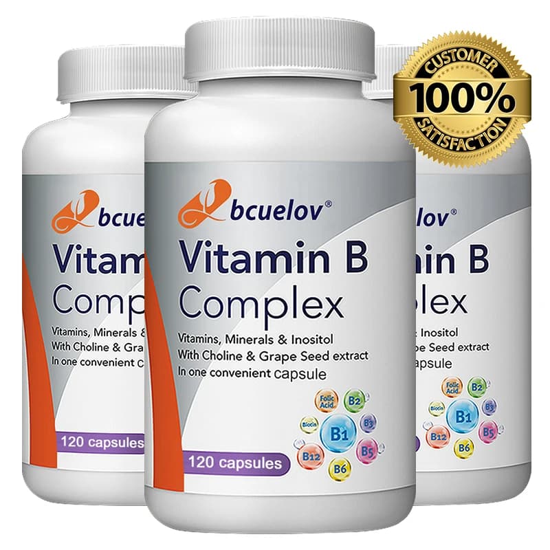 Capsule di Complesso Vitaminico B (B1-B12+Acido Folico+Biotina) - 6000mcg Metil B12, Potenziamento Energetico, Supporto Immunitario e Cerebrale