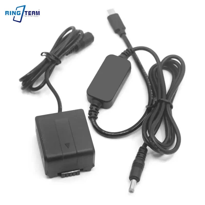VW-VBG130 VBG6 Batteria Fittizia con Adattatore di Alimentazione USB-C e Cavo PD per Panasonic AG-HMC153MC SD600 TM300 SDR-H20 HDC-SX5 PV-GS80 VDR-D50