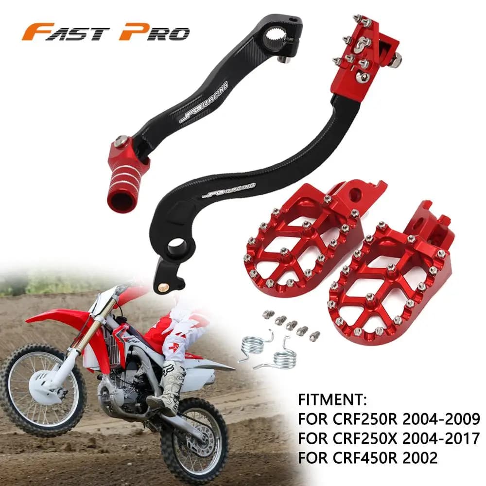 CNC Gear Shift Piede Leva Pedane Resto Pedane Pedali Pedane Per Honda CRF250R 2004-2009 CRF250X 2004-2017 CRF450R 2002