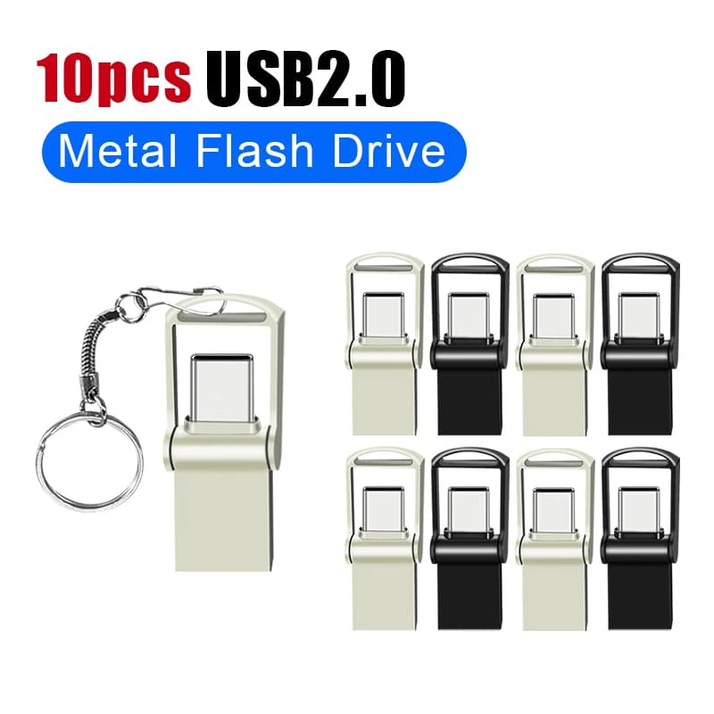 10 pz Mini 32GB 64GB 128GB tipo C Ultra Dual USB 2.0 Flash Drive Memory Stick Thumb Drive U Disk Logo gratuito pen drive PC/telefono