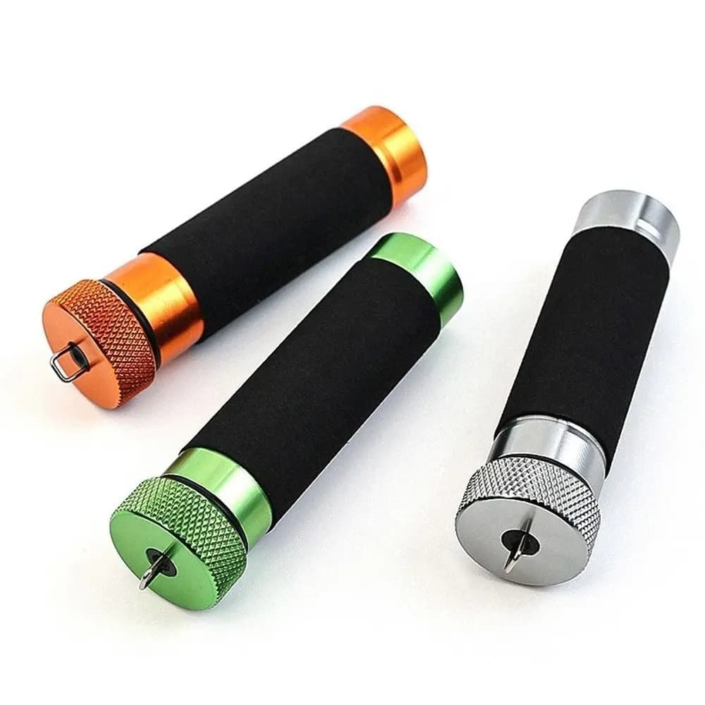 1pc Aluminum Alloy Line Pull Rod Anti-cutting Rubber Anti-Slip Pull Wire Rod Snag Line Pulling Hook Tying Fishing Knot Winder