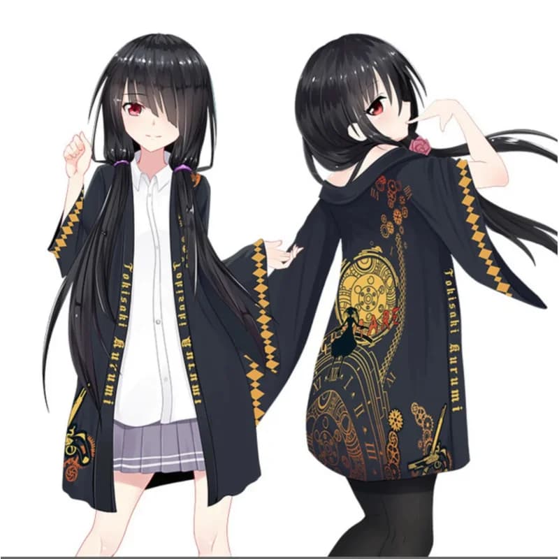 New Soul DATE A LIVE Tokisaki Kurumi Costumes Cosplay Haori Nightmare Cardigan Kimono Woman Girl Jacket Mantle Pigiama Bathrobe