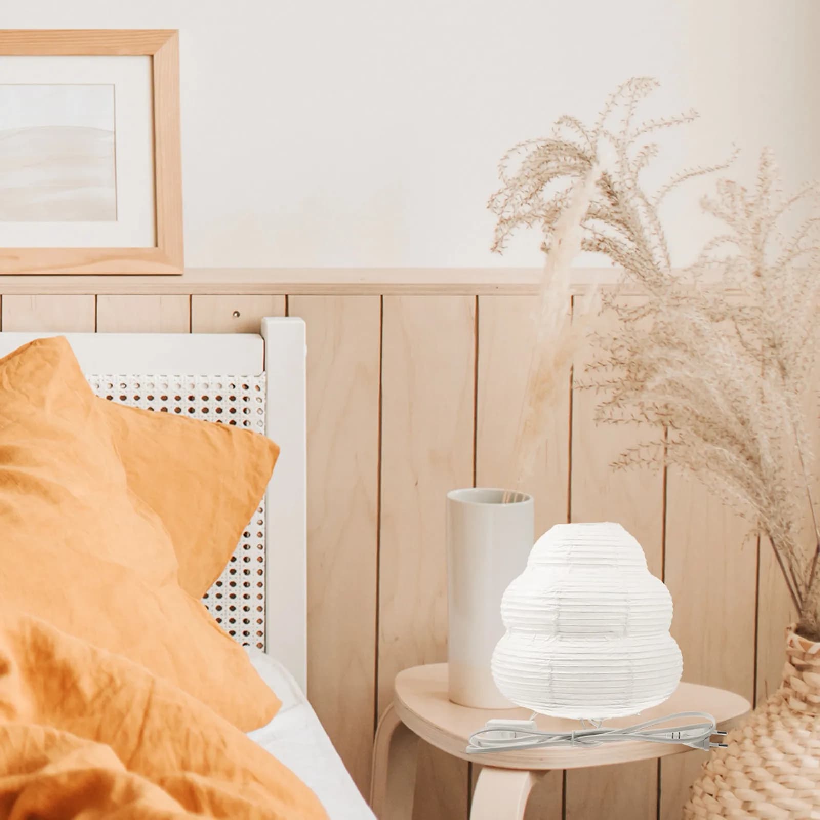 Lampada Lanterna di Carta E14 con Paralume in Carta, Luce Soffusa per Camera da Letto, Lampada da Tavolo, Luce Notturna, Spina EU, Lanterne Giapponesi