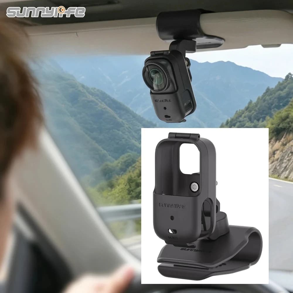 Supporto per Visiera Auto Sunnylife per Fotocamera DJI Osmo Nano, Clip a Sgancio Rapido, Supporto Rotante, Accessori per Action Camera