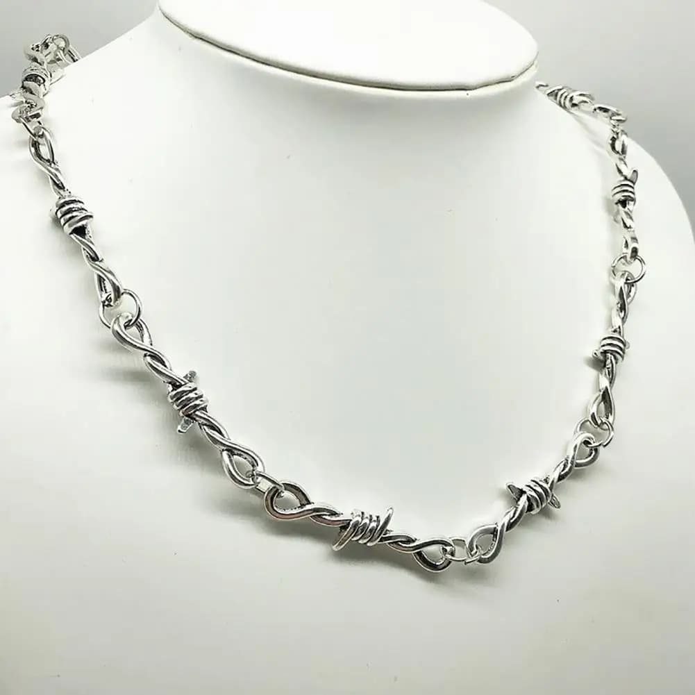 Collana da uomo accessorio spinato gotico collana girocollo in stile Hip-hop ciondolo da donna liscio per regalo Colgante De Collar fortunesc
