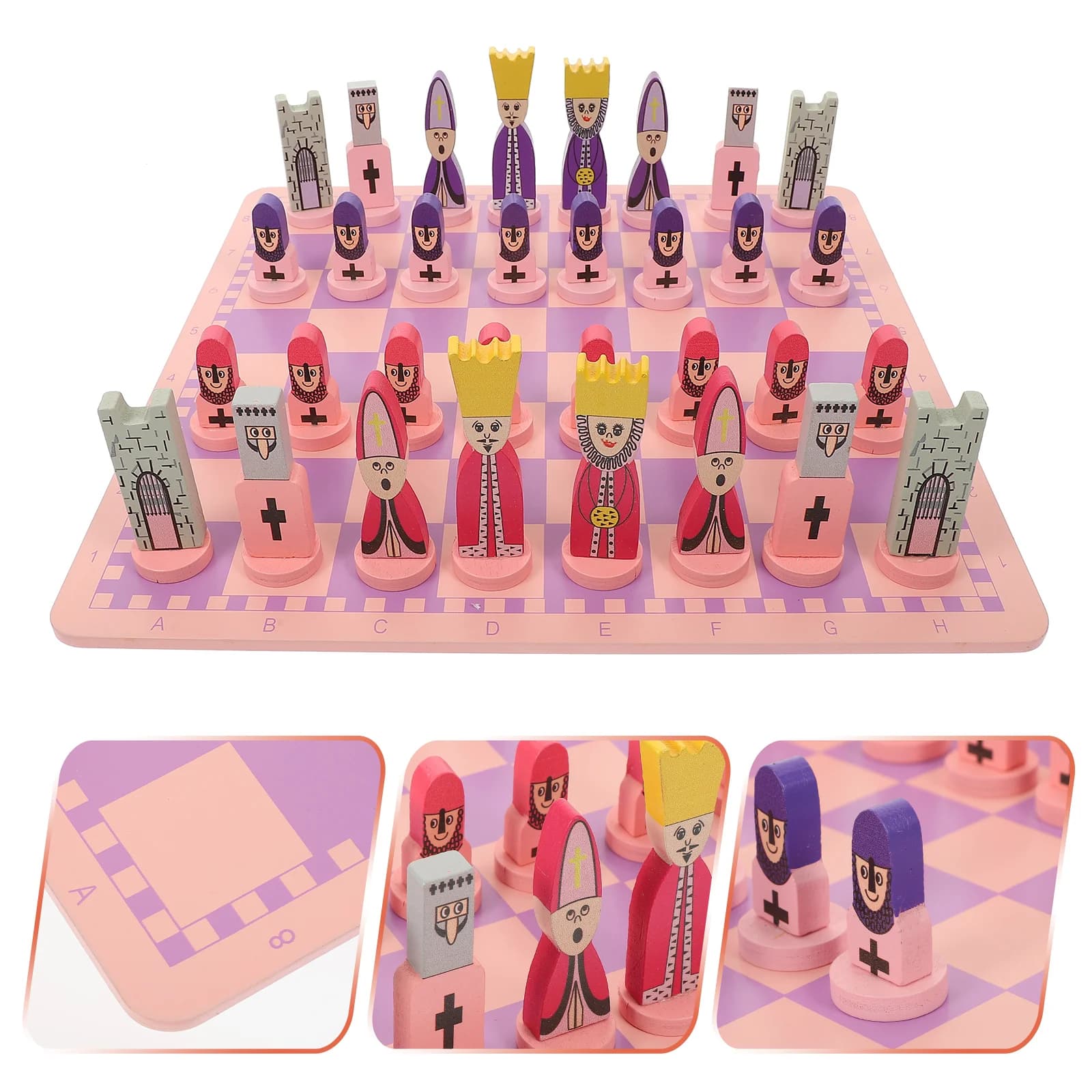1 Set Gioco di scacchi in legno Giocattolo intellettuale educativo Scacchiera da viaggio con dama Scacchi per adulti Scacchi pieghevoli premium