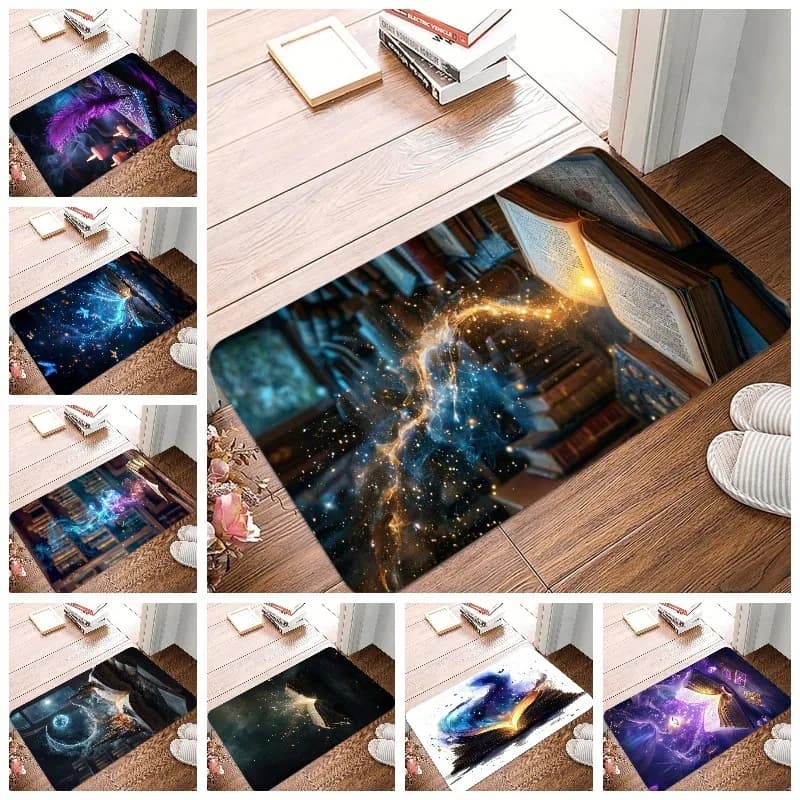 Magic Book Printing Non-Slip Small Rug Waterproof Easy To Clean Floor Mat for Indoor Outdoor for Use Durable Home Decor Novelty