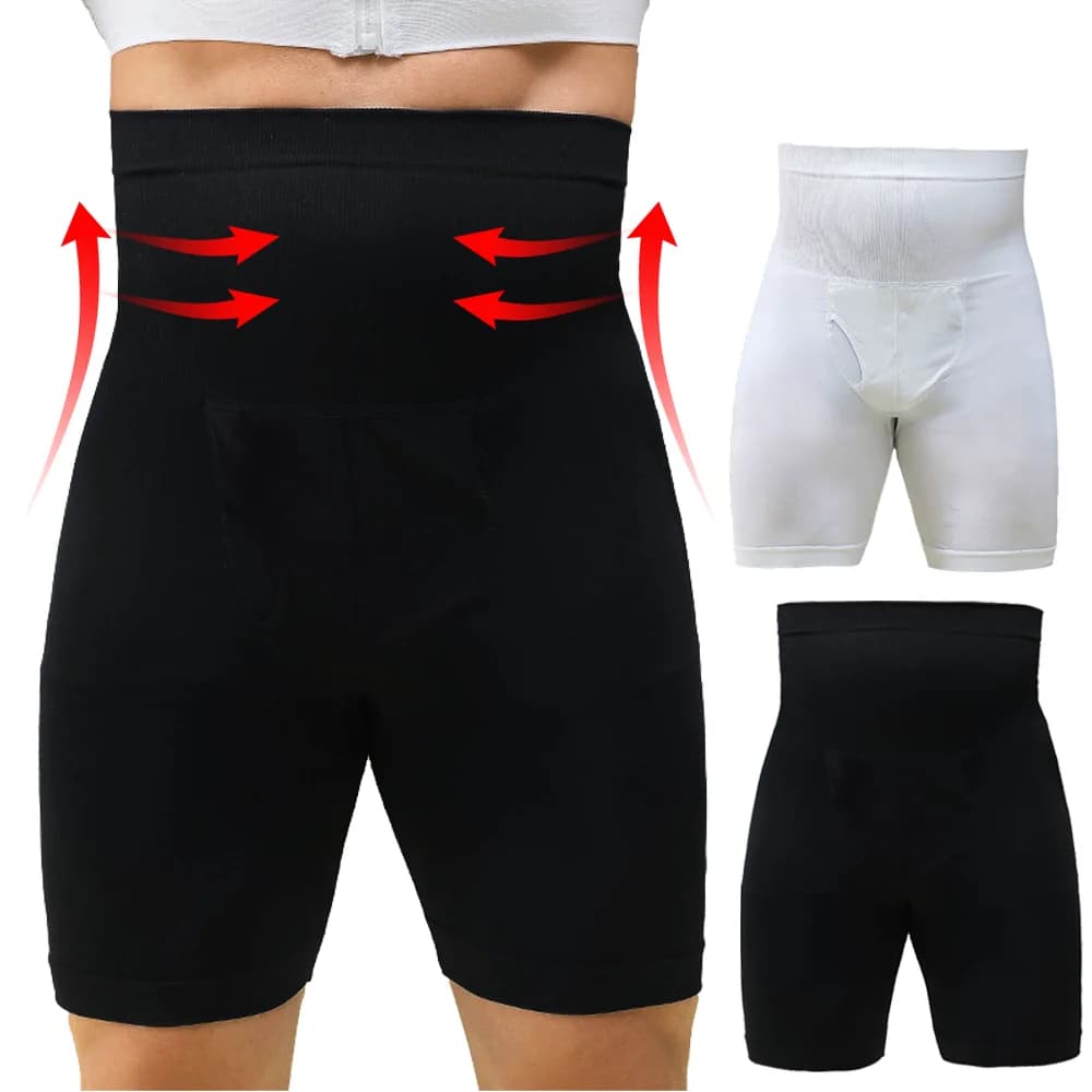 Pantaloncini contenitivi per la pancia da uomo Body Shaper Compressione Vita alta Trainer Pancia Trimmer Mutandine Dimagrante Shapewear Boxer Intimo