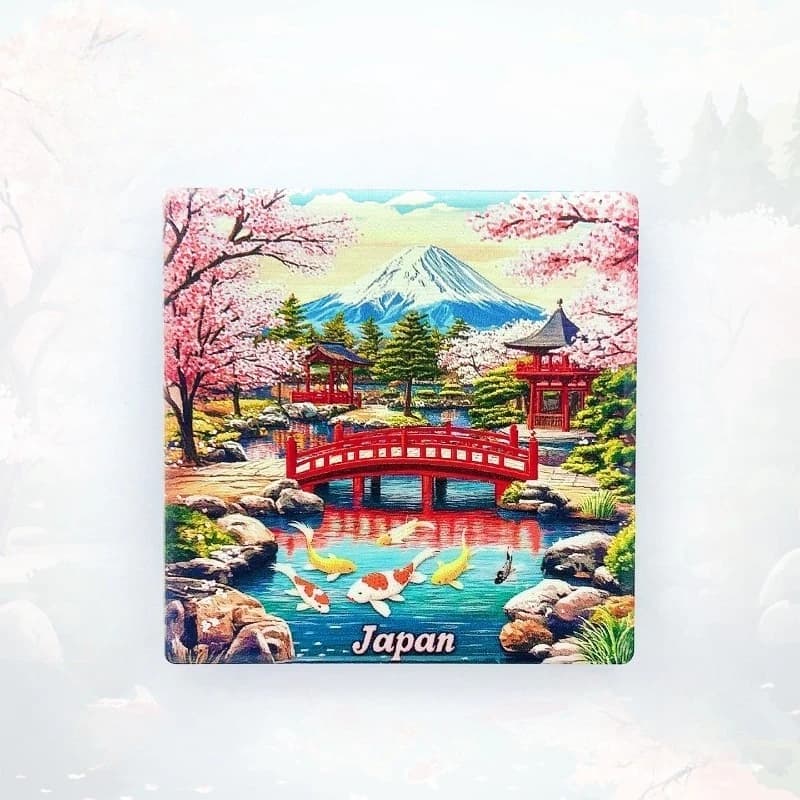 Magnete da Frigorifero Giapponese - Elegante Souvenir in Ceramica 3D, Regalo Unico con Paesaggio Zen per Viaggi e Arredamento Minimalista