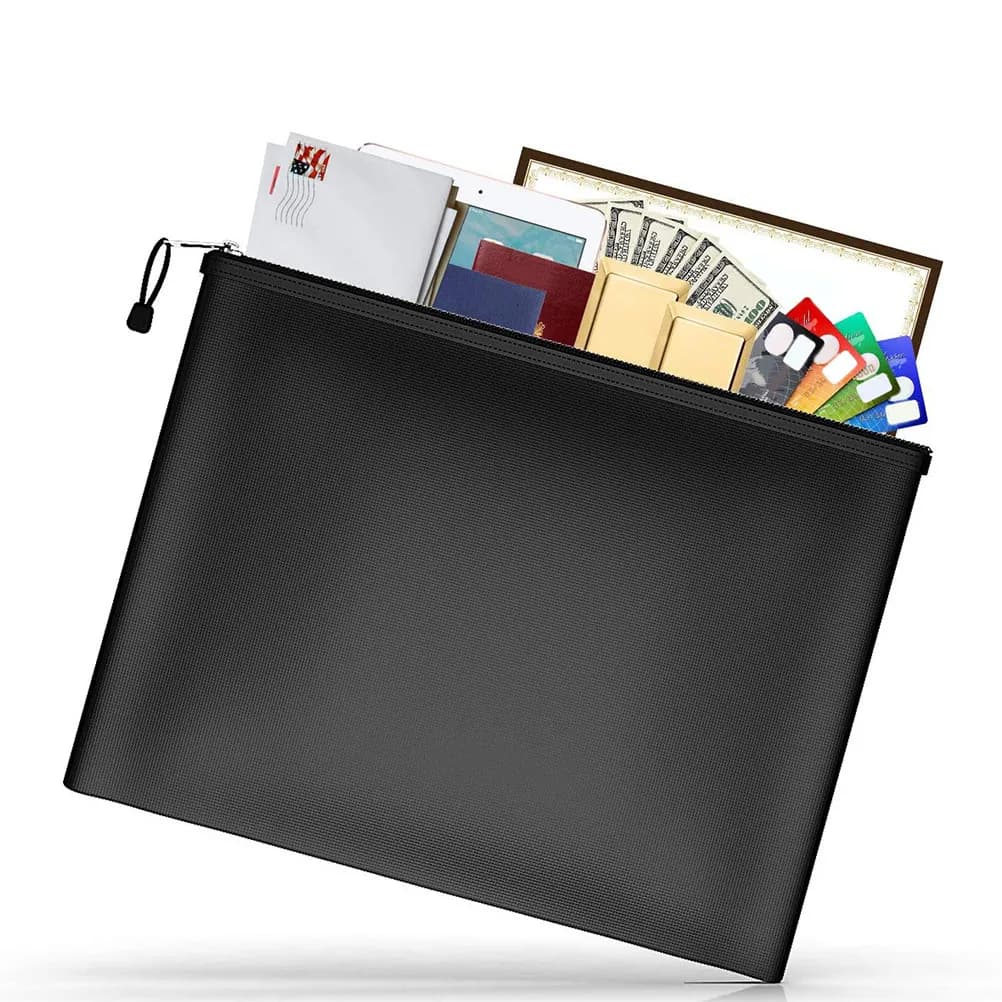Borsa Portadocumenti Ignifuga Grande Capacità Impermeabile Organizzatore Protezione Multistrato Porta Documenti per File Importanti e Passaporto