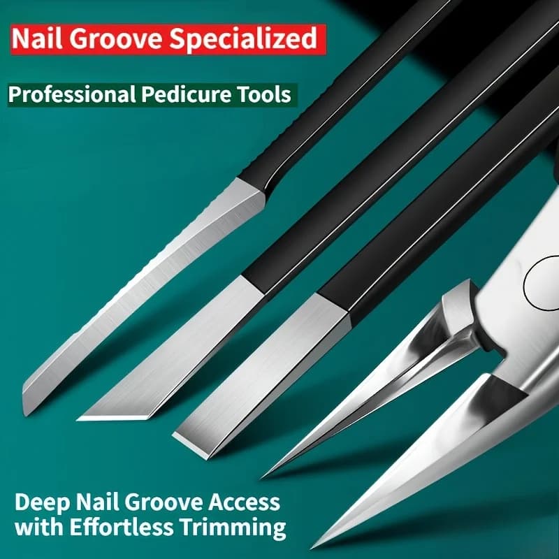 4PCS Pedicure Knife Set High Manganese Steel Toe Nail Scraper Feet Pedicure Tool Kit Callus Rasp Foot Cuticle Remover Files