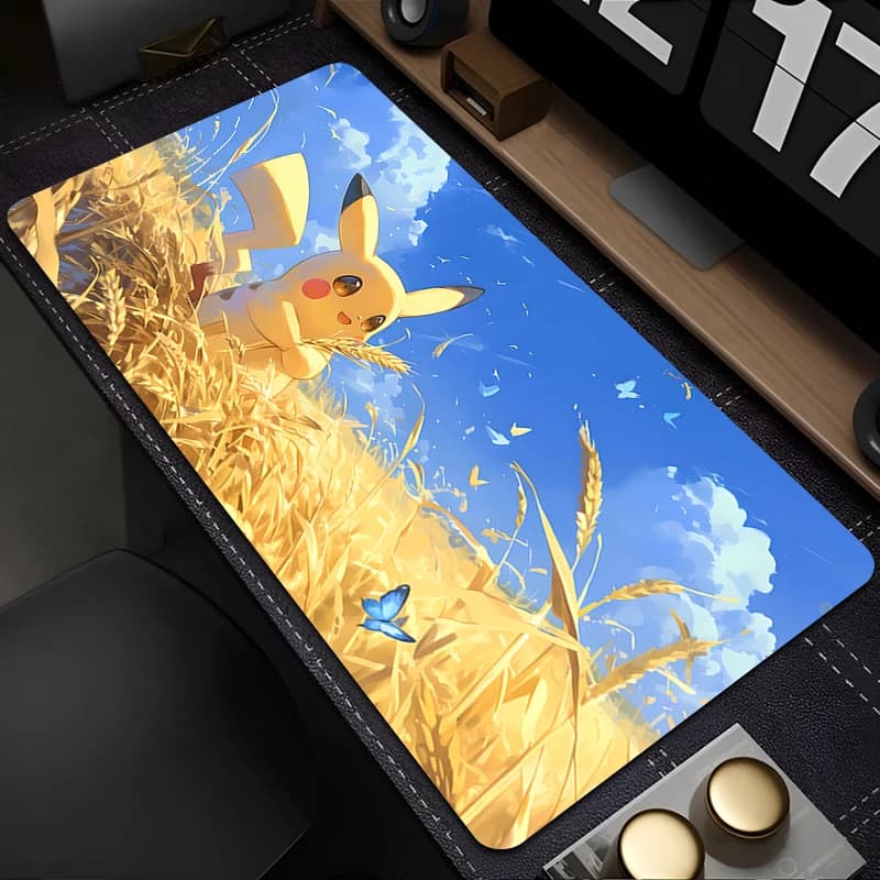 Tappetino per mouse Pokemon Pikachu 90x40cm Accessori per giochi anime Tappetino per mouse Gamer Completo Tappetino per tastiera per computer Tappetino per scrivania Varmilo