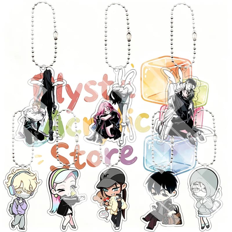 Alien Stage Q Version Cartoon Anime 5cm Acrylic Keychain Cute Peripheral Double-sided Print Ornaments Car Pendant Ring Accessory