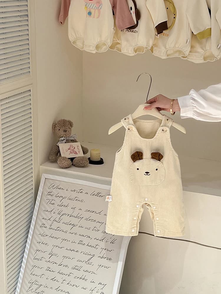 Tutina Primaverile in Velluto a Coste per Neonati e Bambini, Design alla Moda con Cartoni Animati, Pantaloni in Misto Cotone, Set Coordinato Genitore-Figlio