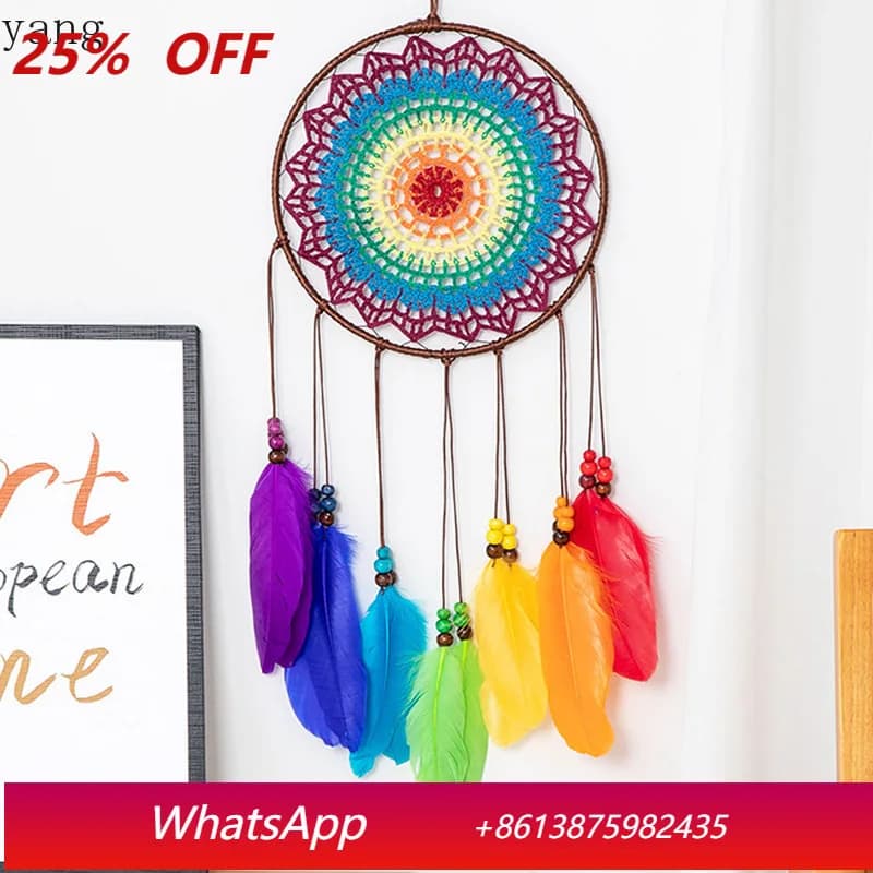 CX original rainbow dreamcatcher girl's heart pendant decorative wind chimes