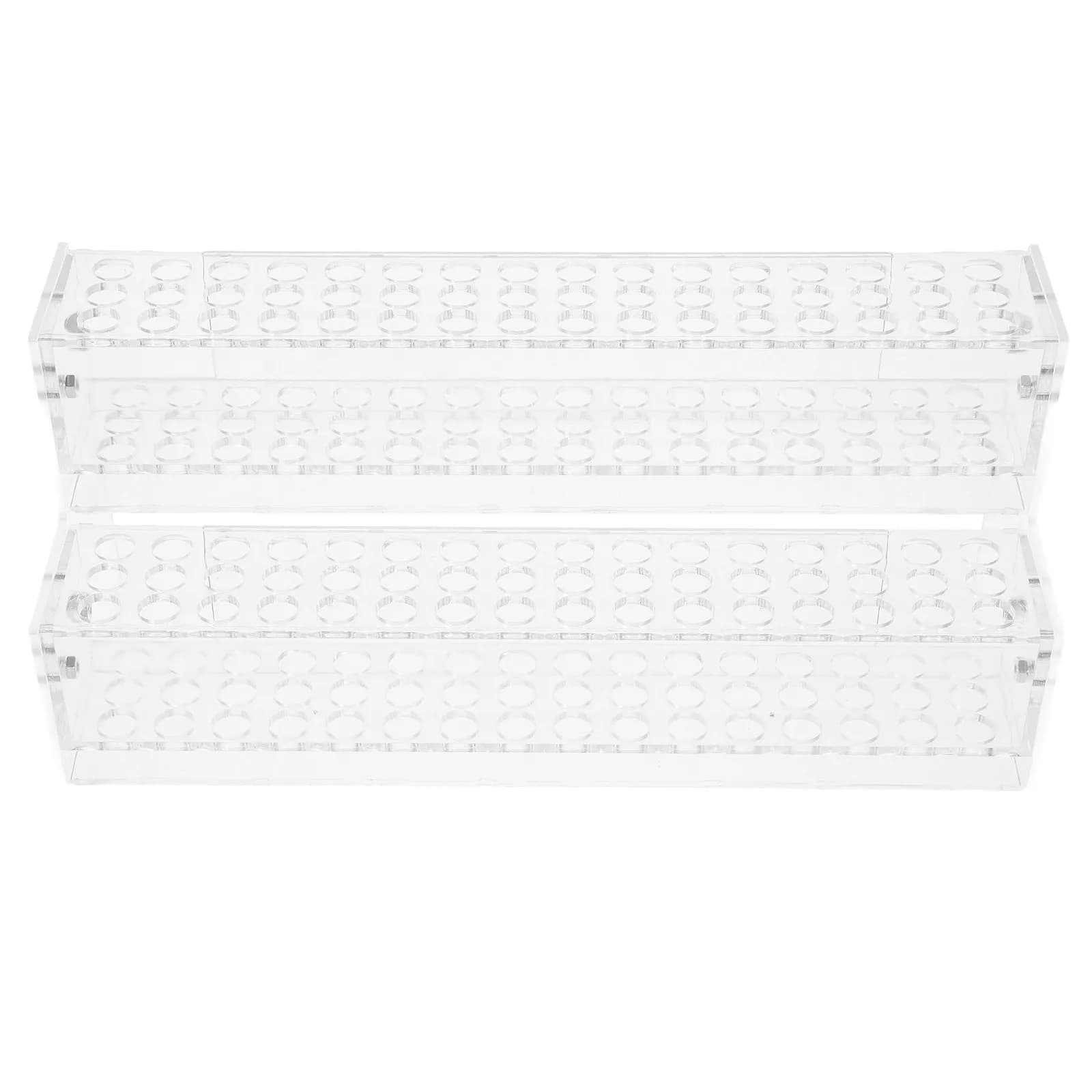 48-pin Transparent Acrylic Pen Display, Multi-spart Organizer for Gel Pens, Pens and Makeup Brushes