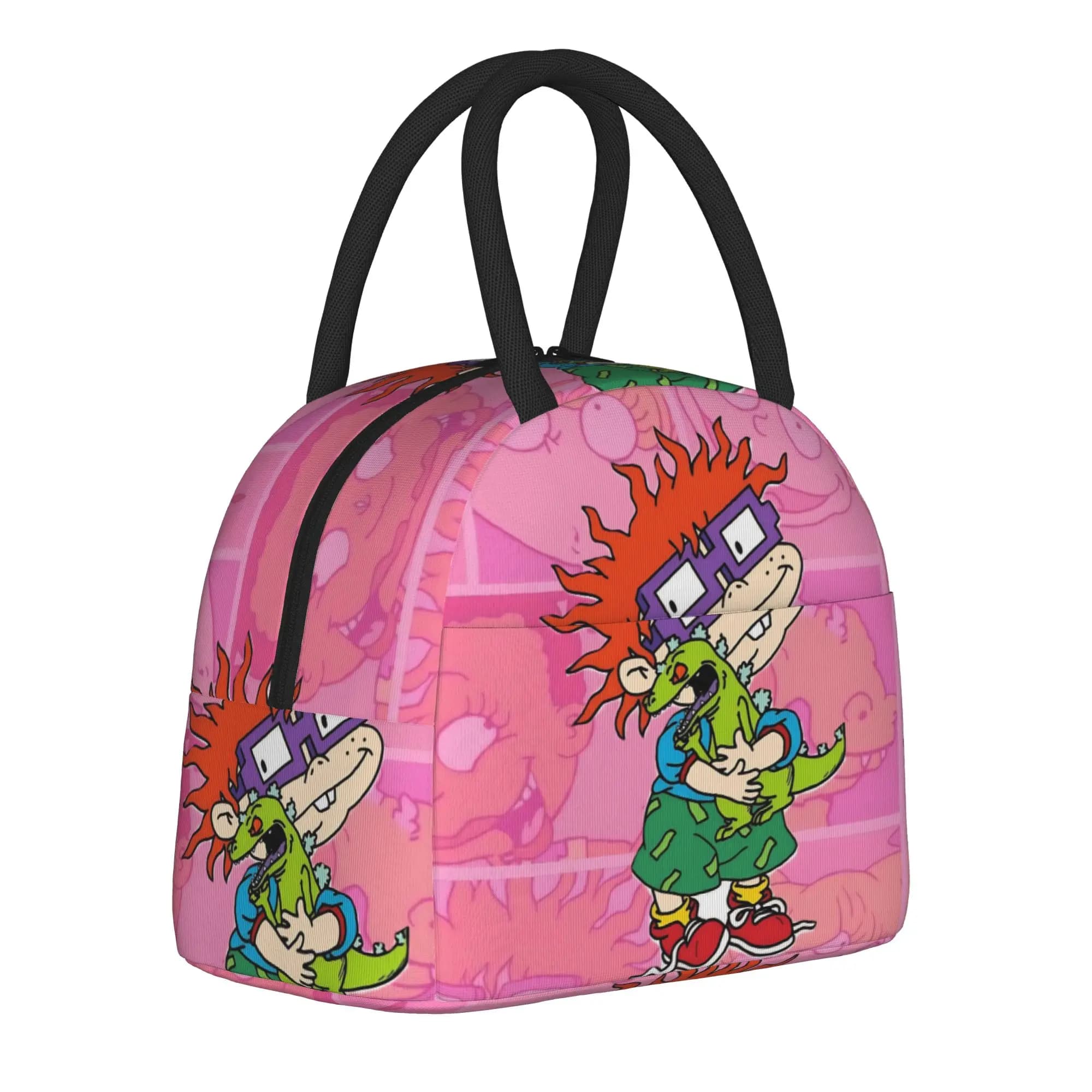 Cartoon R-Rugrats Thermal Insulated Lunch Bags for Work Portable Food Bag Container Men Women Cooler Thermal Lunch Boxes