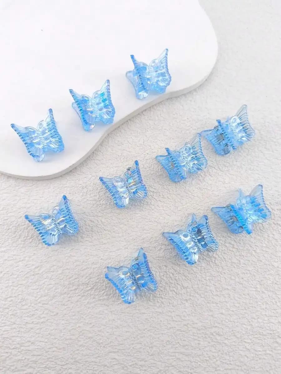 10pcs Ladies' Ab Color Butterfly Shaped Plastic Hair Clip For Daily Use Street, Dopamine Hair Claws Claw Clips Hair Clips Hair