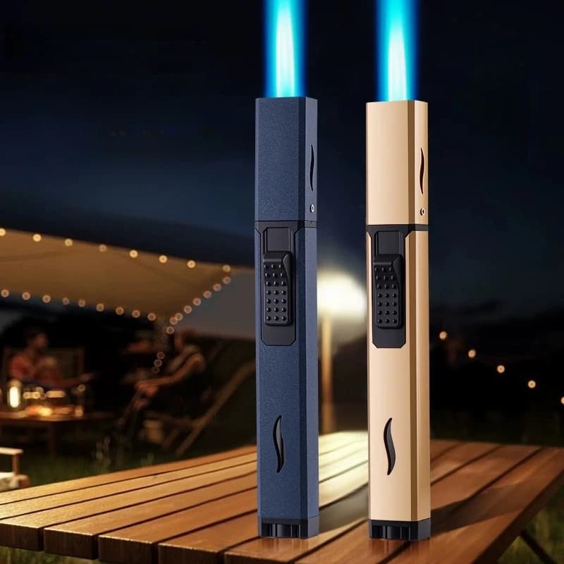 New Outdoor High Temperature Windproof Lighter with Direct Spray Flame Visible Window Moxibustion Cigar Home Lighter