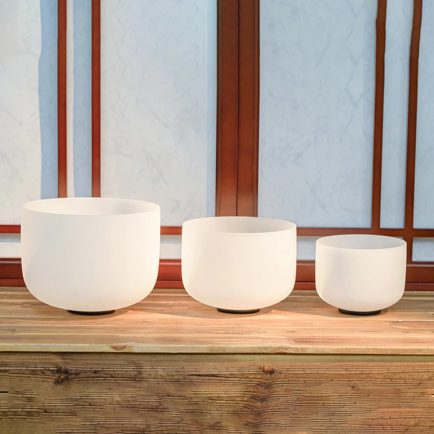Hye-eun 7-11inch 440/432hz 3pcs Quartz Crystal Singing Bowl Set with Bag Chakra Musical Instruments for Sound Helaing Meditation