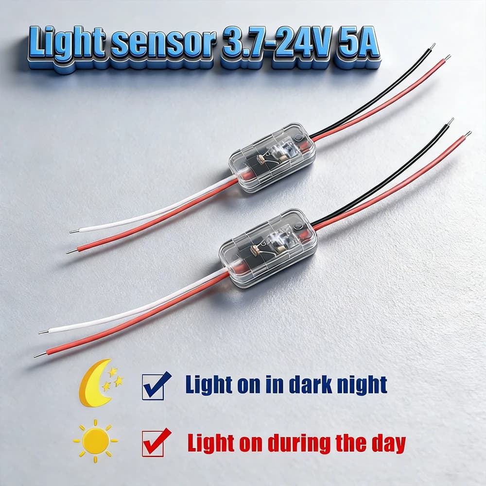 Interruttore del sensore di luce Auto on Off Fotocellula Interruttore della luce stradale DC 3.7V 5V 12V 24V 5A Sensore fotointerruttore di controllo fotoelettrico