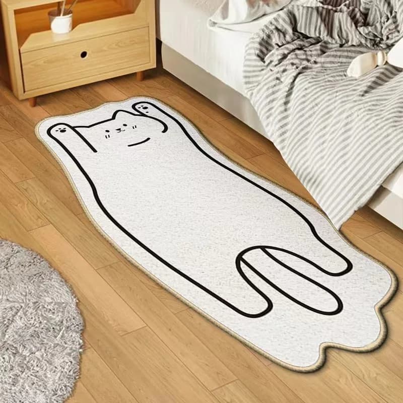 Tappeto Irregolare con Animali Cartoon, per Soggiorno, Tavolino, Pavimento, Camera da Letto, Stanza dei Bambini, Ispessito