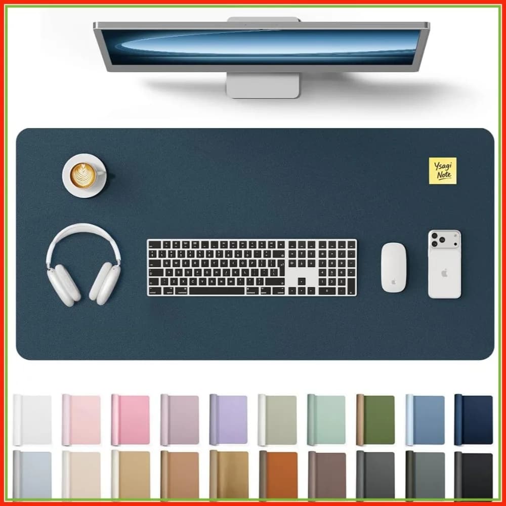Tappetino da Scrivania Antiscivolo in Pelle PU, Tappetino Mouse Impermeabile, Grande Tappetino per Laptop per Ufficio e Casa, 80x40 cm