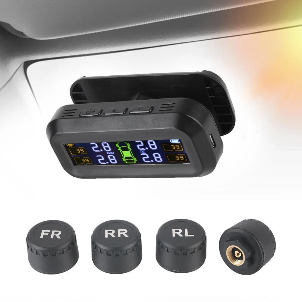 Tire Pressure Monitoring System Temperature Warning Digital Manomet Pneumatic Pressure Monitor for Solar Car TPMS
