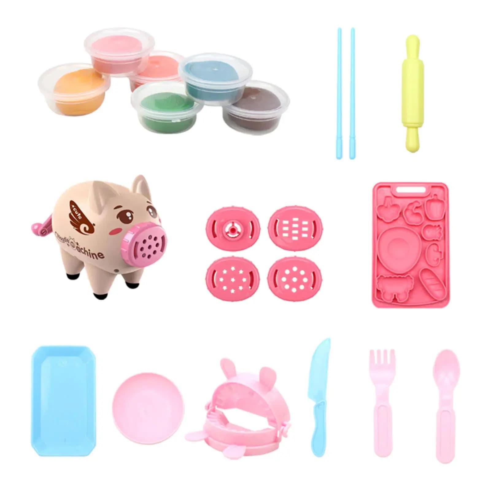 Noodle Maker Toy Piggy Noodle Machine Kitchen Giochi di finzione Playset fatto a mano