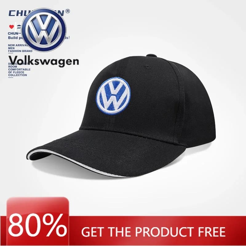 Cappellino da Baseball Sportivo Regolabile con Emblema Ricamato VOLKSWAGEN VW, Cappello Casual da Moto per VW Golf Polo Tiguan Passat