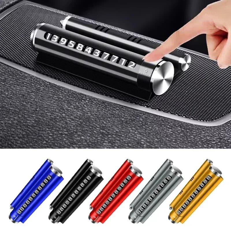Targa in metallo per parcheggio temporaneo auto, girevole con numero di telefono, per Renault RS Clio Megane 2 3 4 Captur Trafic Twingo Scenic 2