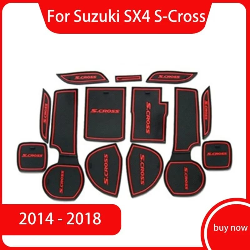 2014-2017 2018 per Suzuki SX4 S-Cross S Cross Gate Slot Pad tappetini antiscivolo per tazze antiscivolo adesivi per tappetini per scanalature per porte accessori per auto
