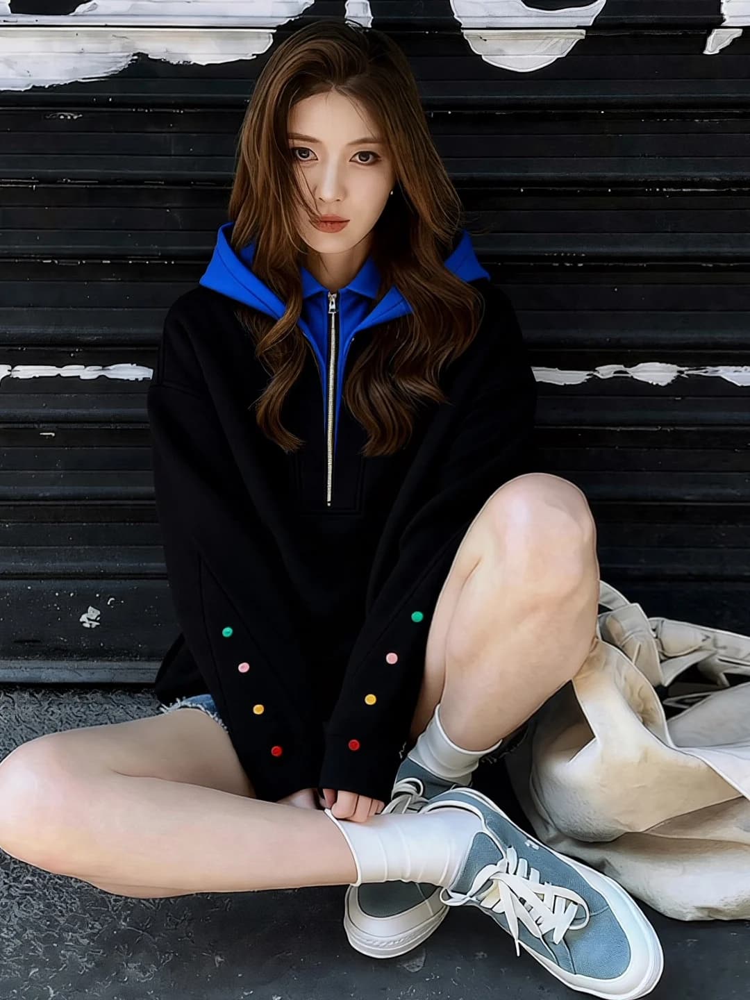 Quiet Cool Winter 2026 New Style Hooded Casual Color Block Sweatshirt Jacket Women's Comfortable Breathable Korean Version